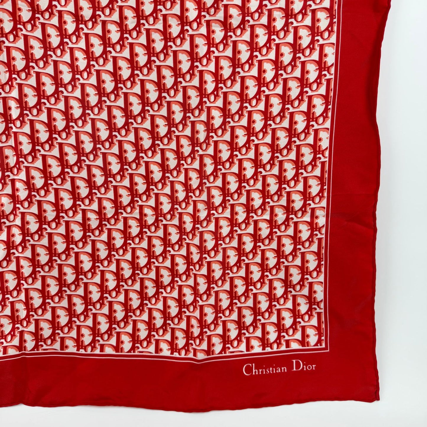 Dior Scarf Red Silk Vintage — view 6