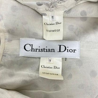 Dior Dress Suit Ivory Gray Floral Pattern Dot Shoulder Pad — view 4