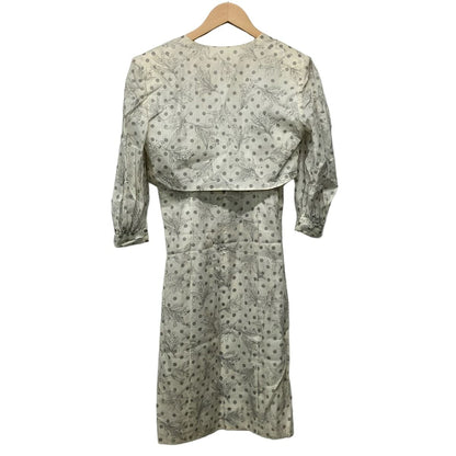 Dior Dress Suit Ivory Gray Floral Pattern Dot Shoulder Pad — view 2