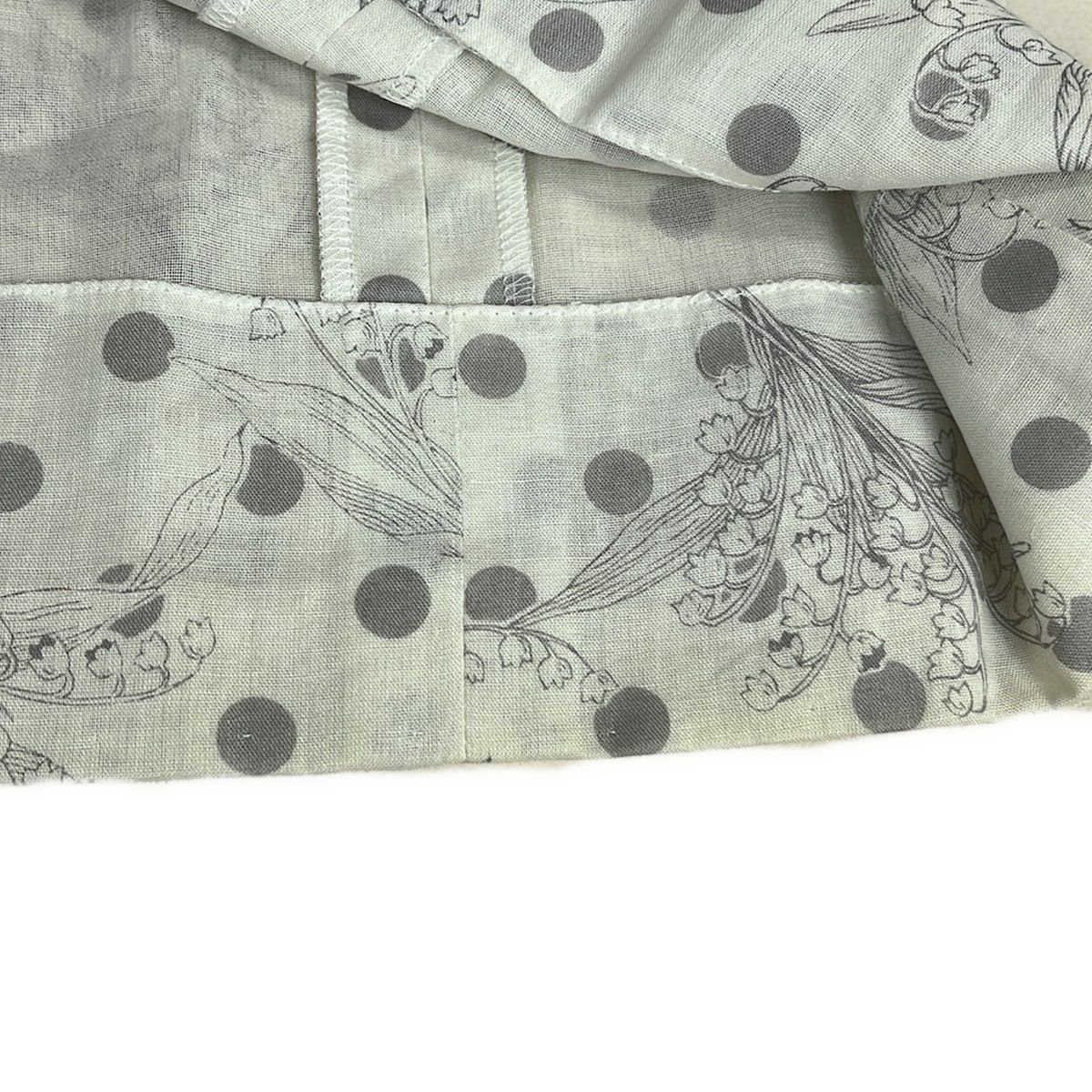 Dior Dress Suit Ivory Gray Floral Pattern Dot Shoulder Pad — view 8