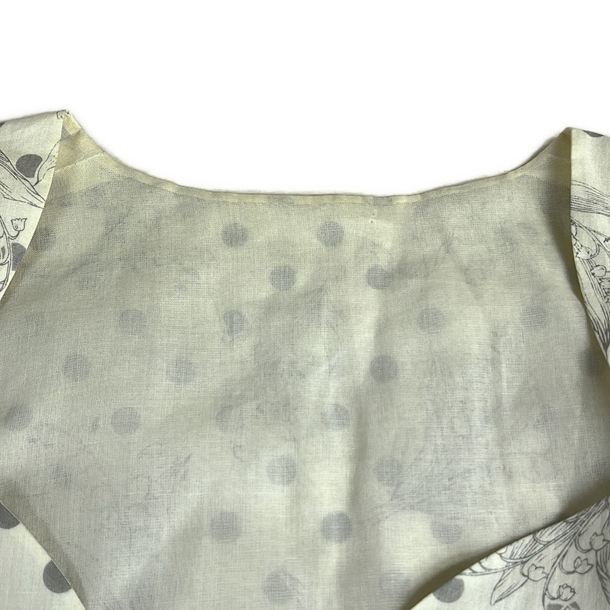 Dior Dress Suit Ivory Gray Floral Pattern Dot Shoulder Pad — view 7