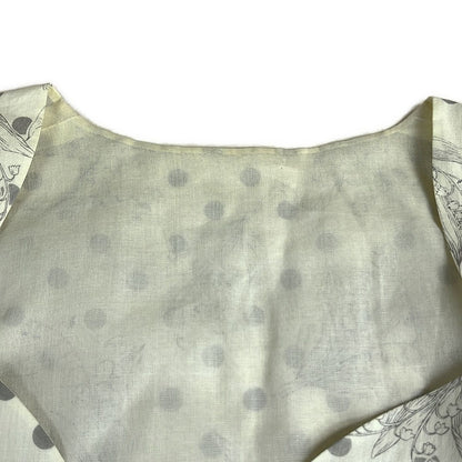 Dior Dress Suit Ivory Gray Floral Pattern Dot Shoulder Pad — view 7