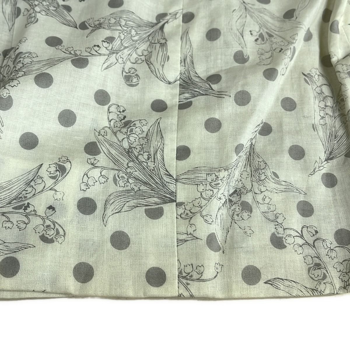 Dior Dress Suit Ivory Gray Floral Pattern Dot Shoulder Pad — view 9