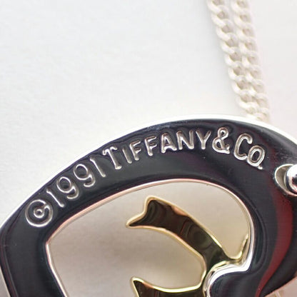 Tiffany & Co 925 750 Heart Ribbon Pendant Necklace — view 7