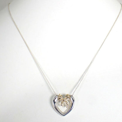 Tiffany & Co 925 750 Heart Ribbon Pendant Necklace — view 2