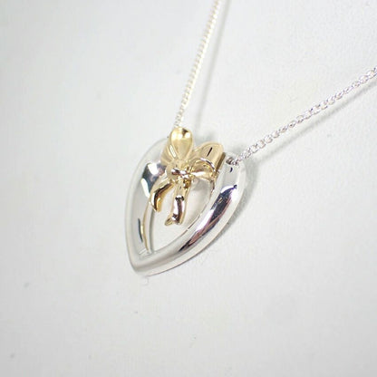 Tiffany & Co 925 750 Heart Ribbon Pendant Necklace — view 3