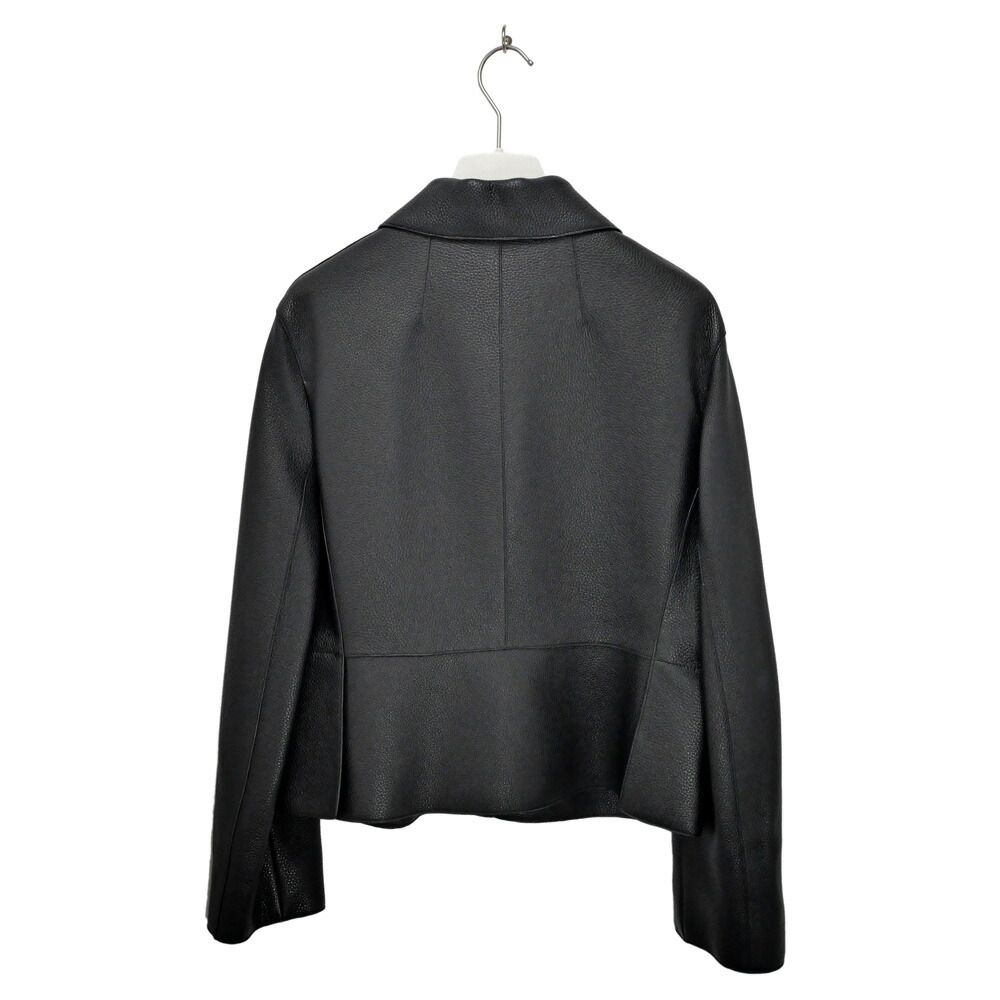 Hermes Jacket Leather Black 40 Rayon Silk — view 2