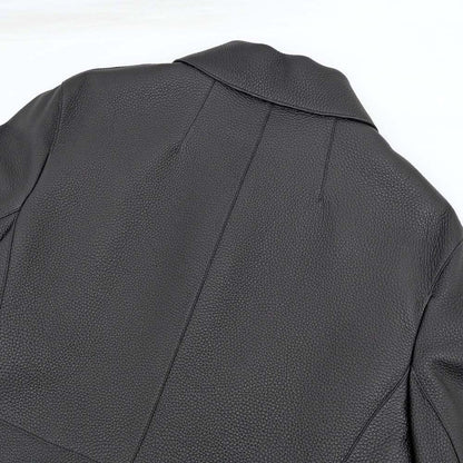 Hermes Jacket Leather Black 40 Rayon Silk — view 7
