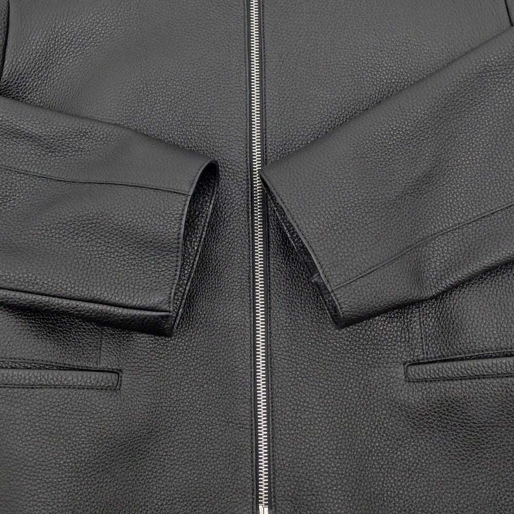 Hermes Jacket Leather Black 40 Rayon Silk — view 4