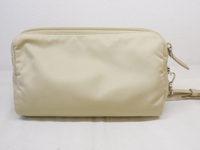 Prada Re-Nylon Pouch Hand Strap Light Beige Nylon — view 2