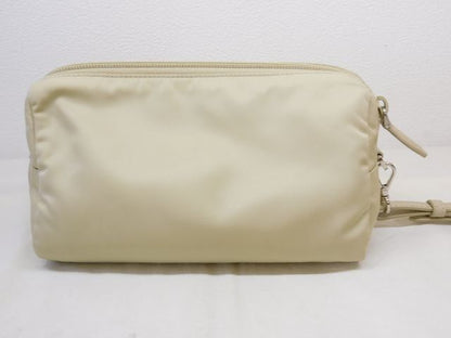 Prada Re-Nylon Pouch Hand Strap Light Beige Nylon — view 2