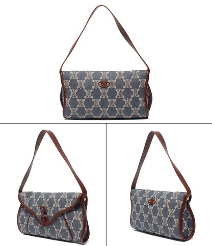 Celine Denim Shoulder Bag Paris Macadam — view 2