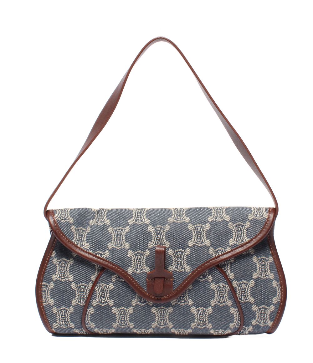 Celine Denim Shoulder Bag Paris Macadam