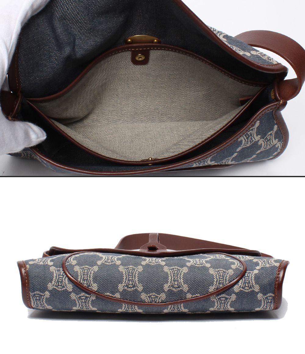 Celine Denim Shoulder Bag Paris Macadam — view 4