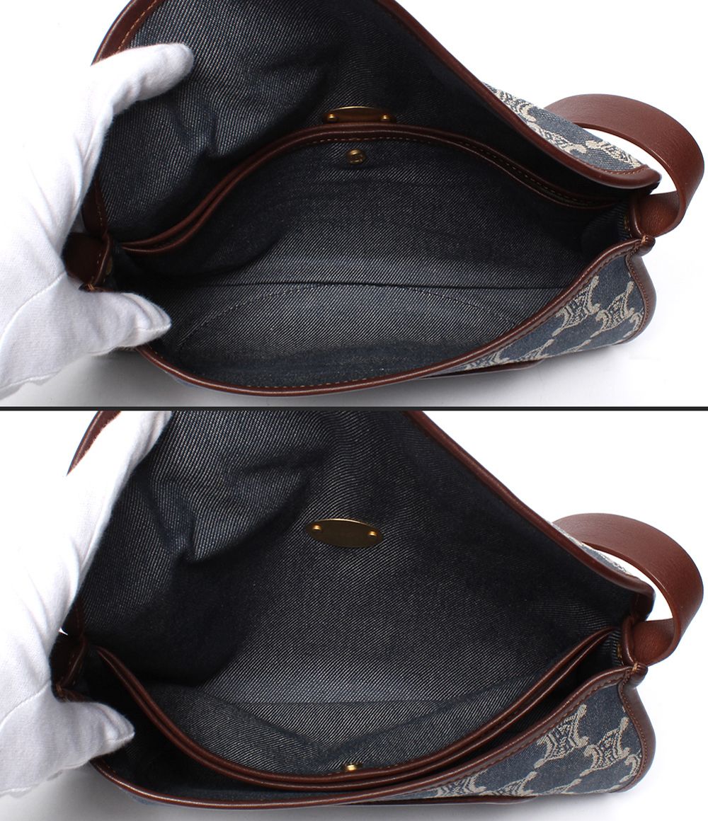 Celine Denim Shoulder Bag Paris Macadam — view 3
