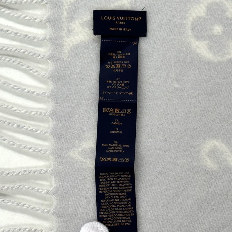 Louis Vuitton Scarf Shawl Cashmere Reykjavik Cloud Cles White Light Blue Winter — view 3