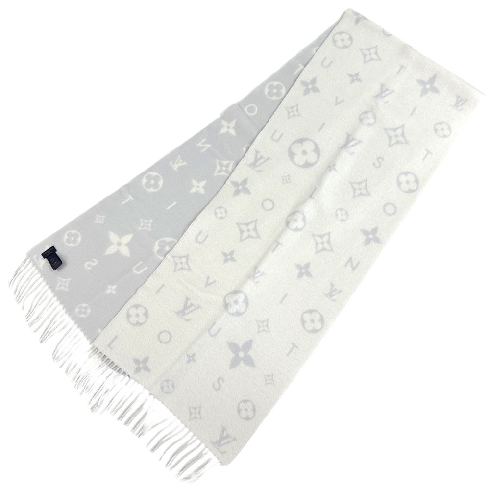 Louis Vuitton Scarf Shawl Cashmere Reykjavik Cloud Cles White Light Blue Winter — view 2