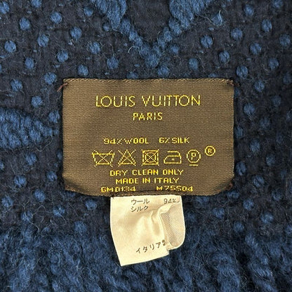 Louis Vuitton Scarf Shawl Monogram Wool Echarpe Logo Mania Anthracite Navy Warm — view 3
