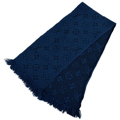 Louis Vuitton Scarf Shawl Monogram Wool Echarpe Logo Mania Anthracite Navy Warm — view 2
