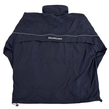 Balenciaga Nylon Anorak Hoodie Navy L XL 48 Half Zip Windbreaker Oversize — view 2
