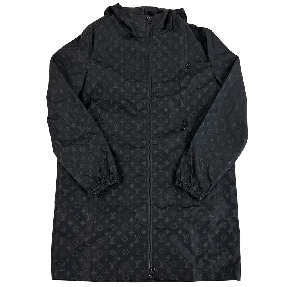 Louis Vuitton Nylon Mid Length Monogram Windbreaker Black 44 Shoulder Bag