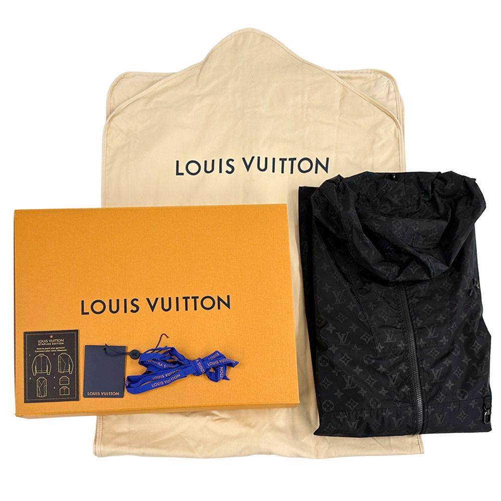 Louis Vuitton Nylon Mid Length Monogram Windbreaker Black 44 Shoulder Bag — view 7