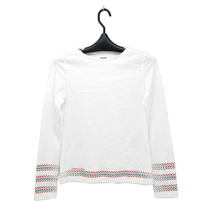 Hermes T-Shirt Cartouche Chevron 36 Cotton White