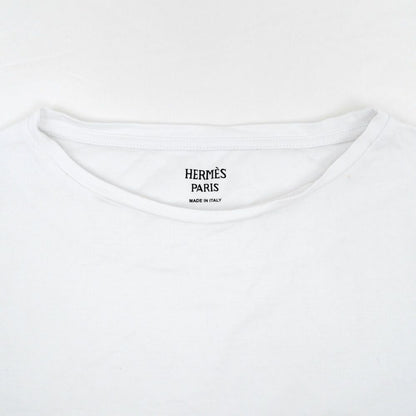Hermes T-Shirt Cartouche Chevron 36 Cotton White — view 3
