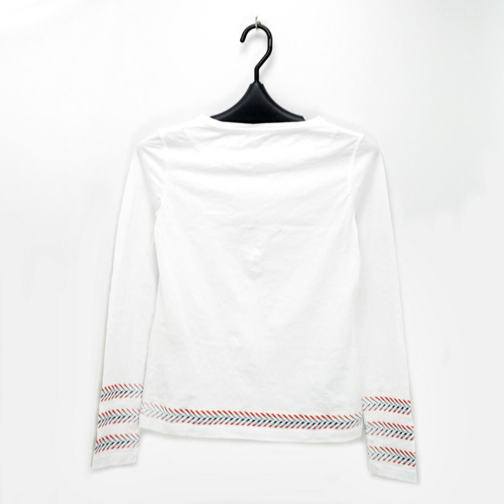 Hermes T-Shirt Cartouche Chevron 36 Cotton White — view 2