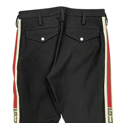 Gucci Pants Zip Side Line 44 Logo Black White Red Green — view 5