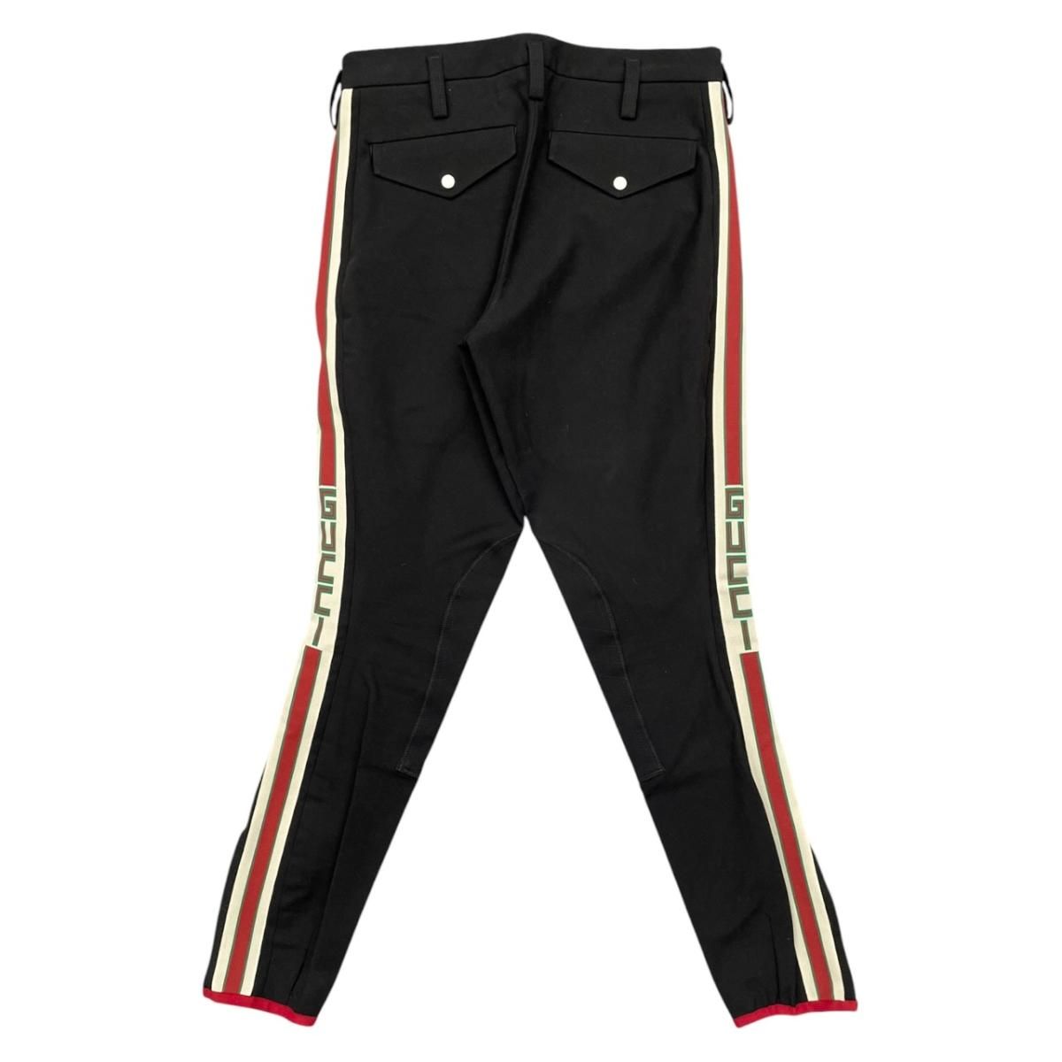 Gucci Pants Zip Side Line 44 Logo Black White Red Green — view 2
