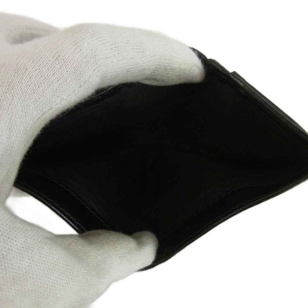 Prada Compact Wallet Bifold Clasp Leather Logo — view 7