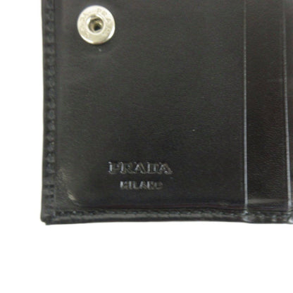 Prada Compact Wallet Bifold Clasp Leather Logo — view 4