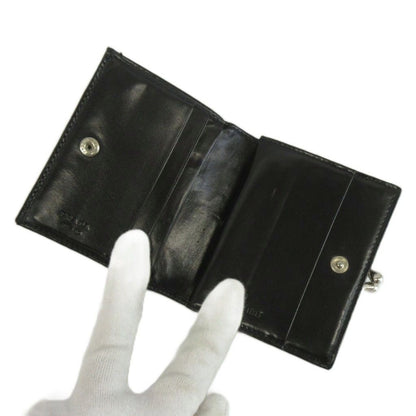 Prada Compact Wallet Bifold Clasp Leather Logo — view 3