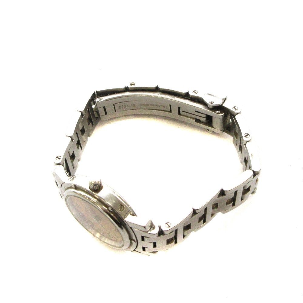 Hermes Clipper Watch Quartz Analog 3 Hand Beige Silver Color Cl4 — view 3