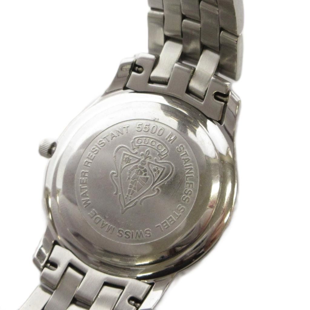Gucci Watch Analog 3 Hand Quartz Round Face Silver Color Black — view 2