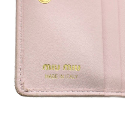 Miu Miu Miu Wallet Bifold Coin Purse Dot Studs Leather Pink — view 3