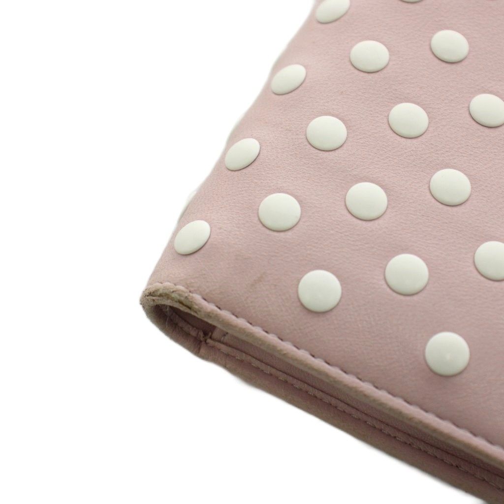 Miu Miu Miu Wallet Bifold Coin Purse Dot Studs Leather Pink — view 7