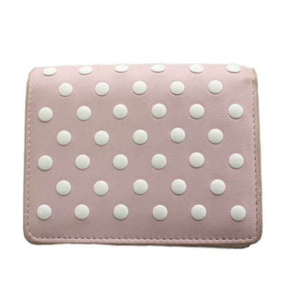 Miu Miu Miu Wallet Bifold Coin Purse Dot Studs Leather Pink — view 2