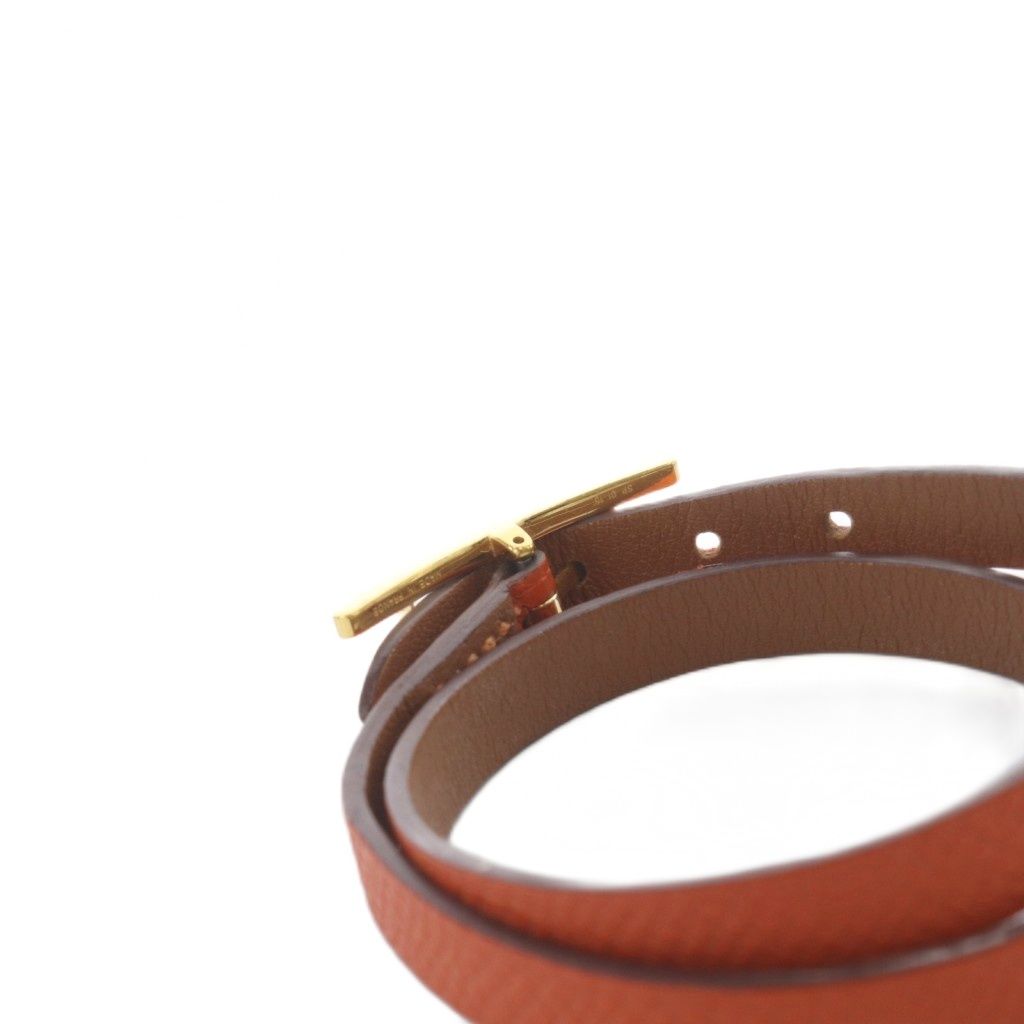 Hermes Behapi Double Tour XS Bracelet Orange Gold — view 4