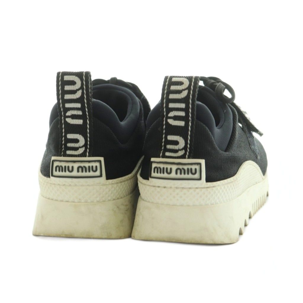 Miu Miu Miu Maglia Maria Sneakers Shoes 37.5 Black 613 — view 5