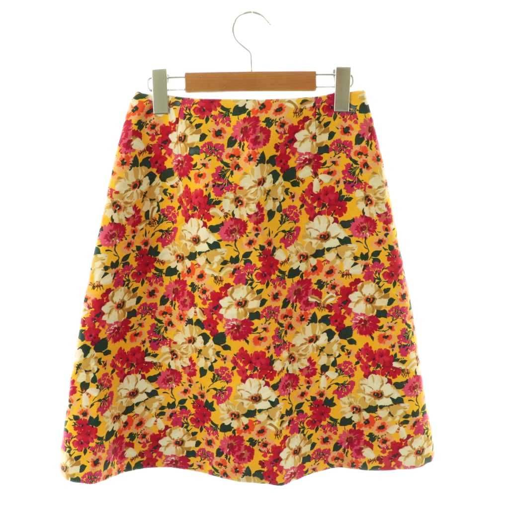Gucci Skirt Bee Floral Knee Length 36 Yellow SY — view 2