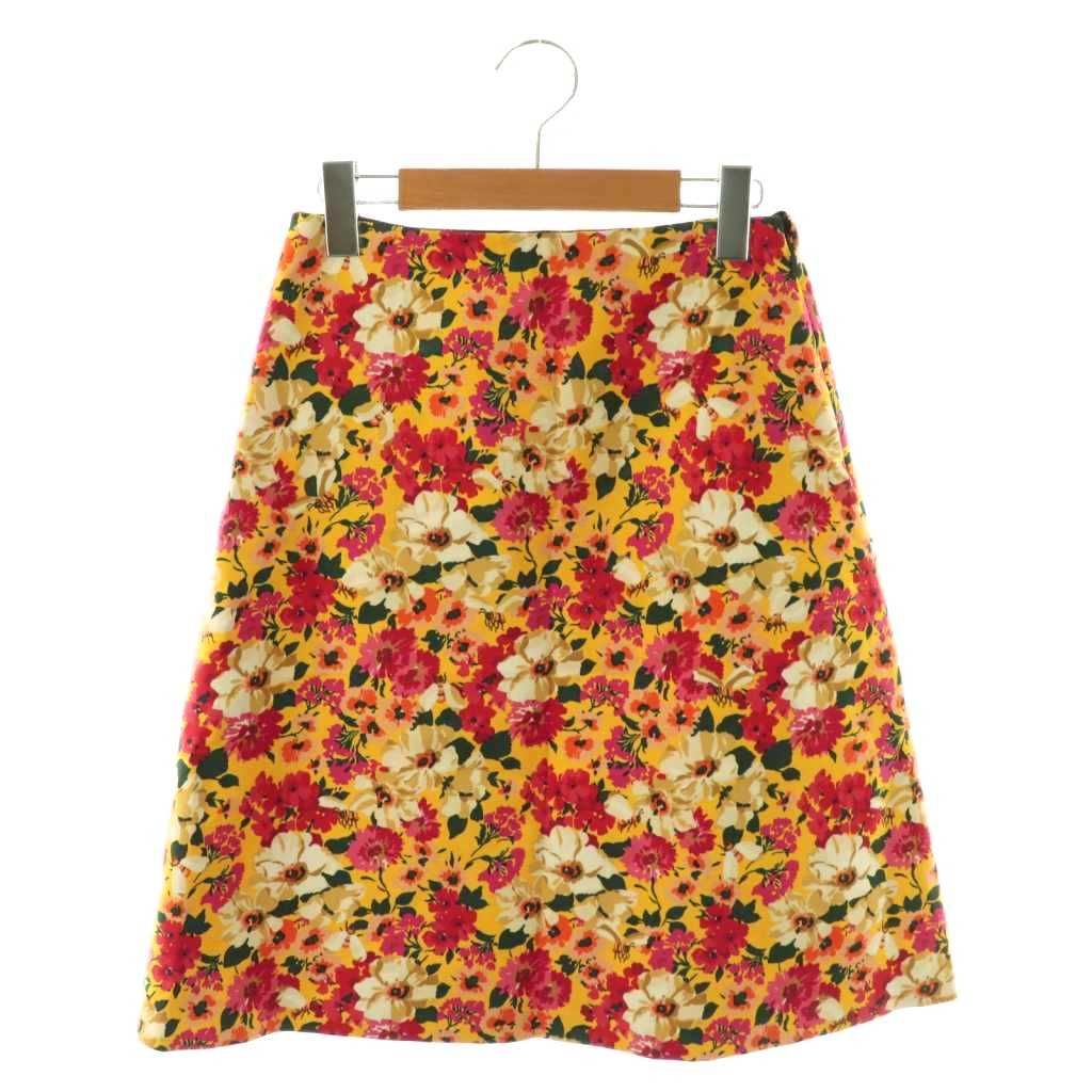 Gucci Skirt Bee Floral Knee Length 36 Yellow SY