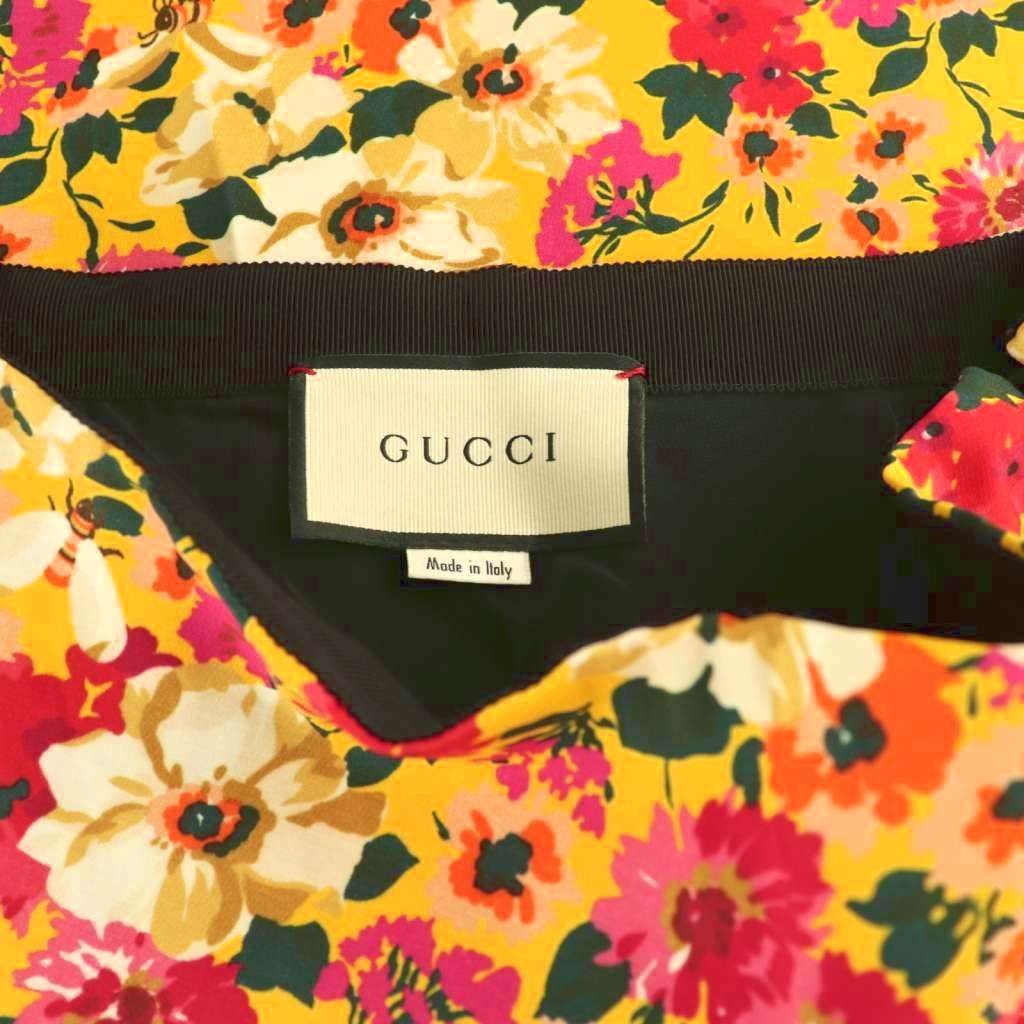Gucci Skirt Bee Floral Knee Length 36 Yellow SY — view 5