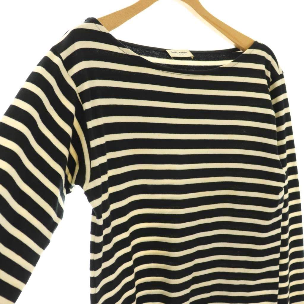 Saint Laurent Paris Byedis Liman Border Top Pullover Xs Black Ivory Df Sweater — view 3