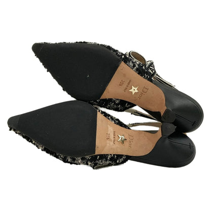 Dior Sandals 35.5 Black White Ribbon J'adior Cotton — view 4