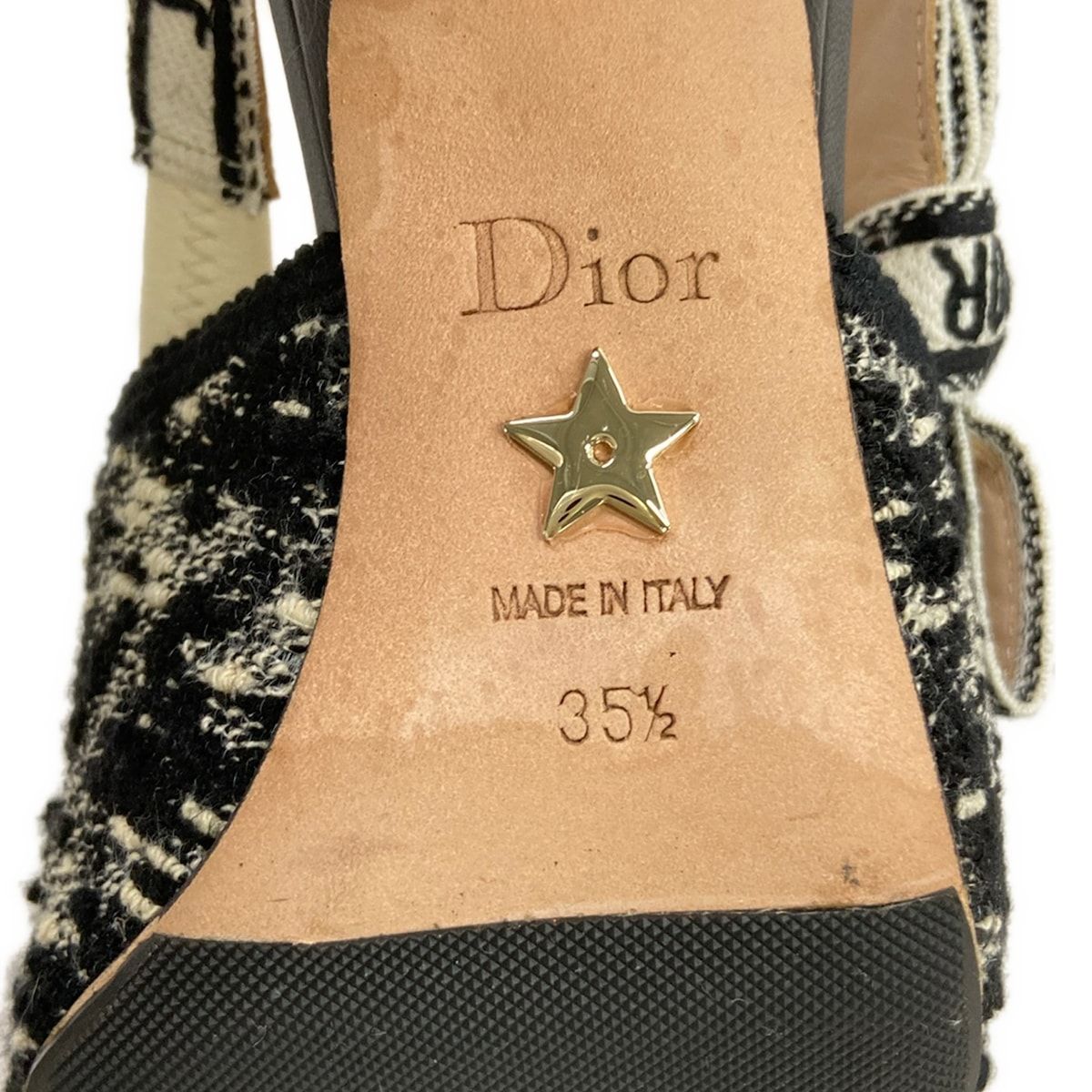 Dior Sandals 35.5 Black White Ribbon J'adior Cotton — view 6
