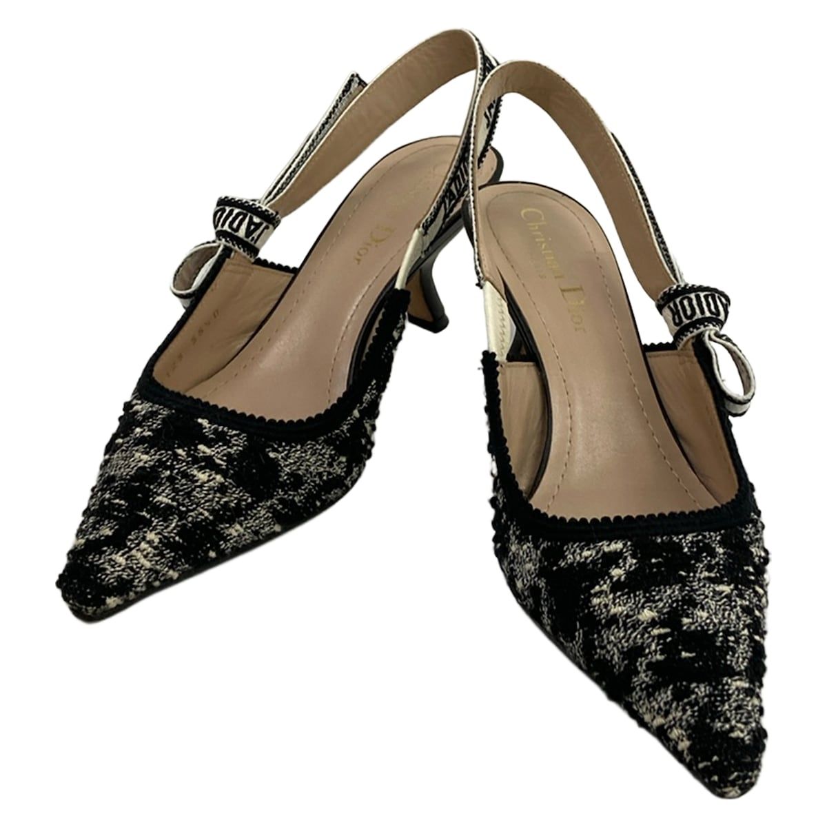 Dior Sandals 35.5 Black White Ribbon J'adior Cotton — view 2