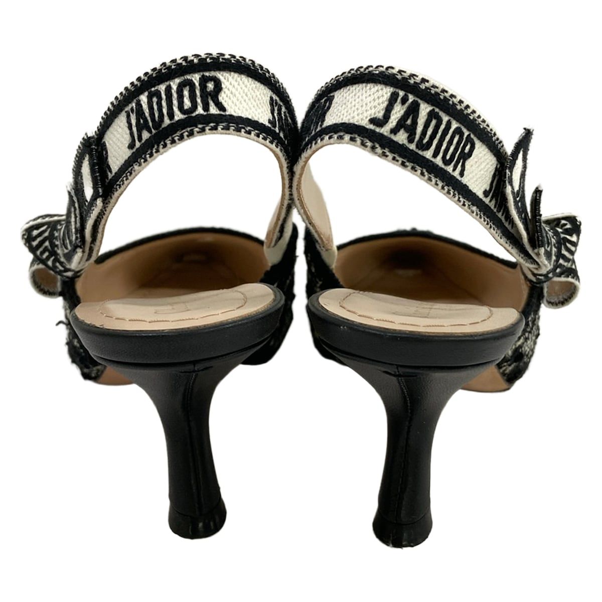Dior Sandals 35.5 Black White Ribbon J'adior Cotton — view 3