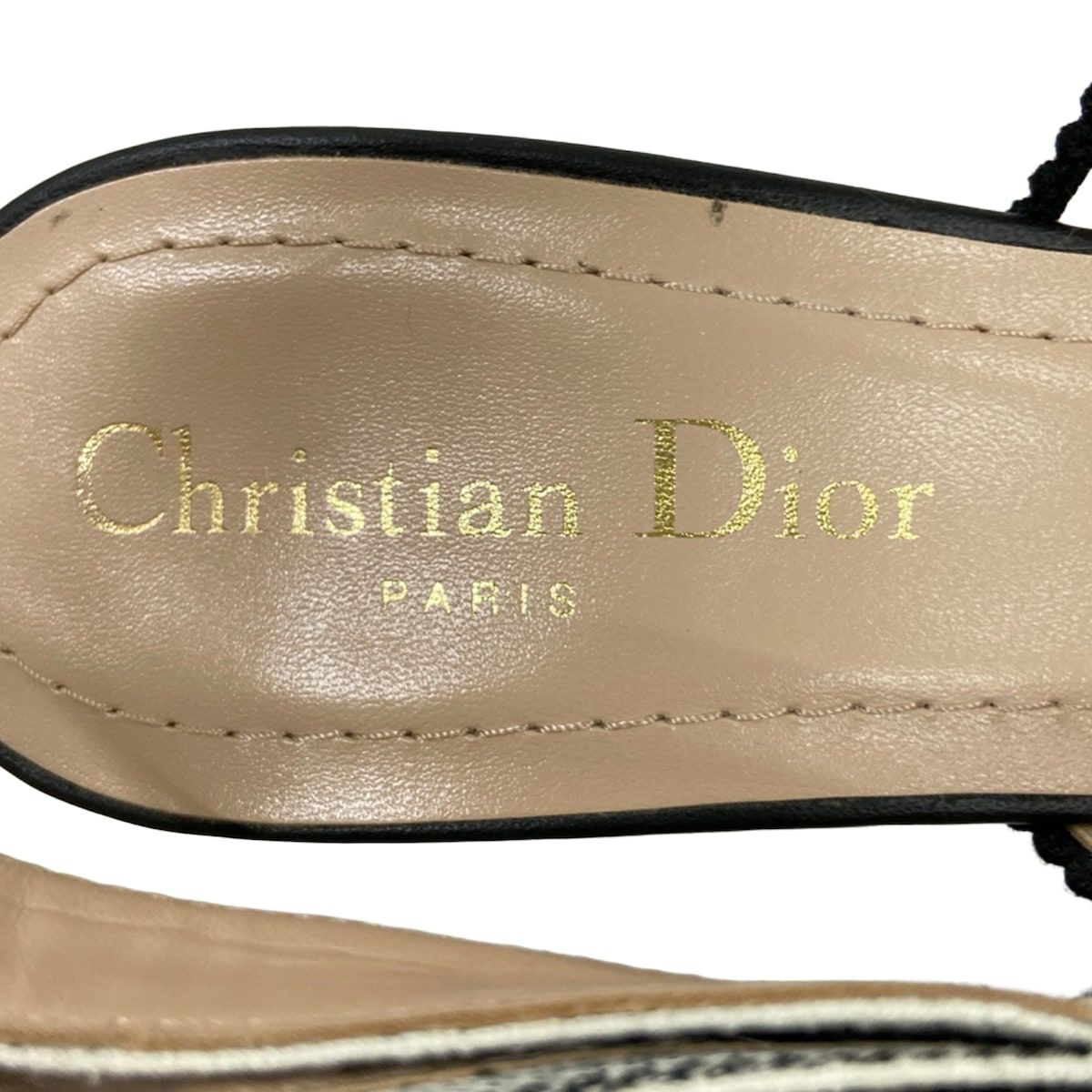 Dior Sandals 35.5 Black White Ribbon J'adior Cotton — view 5